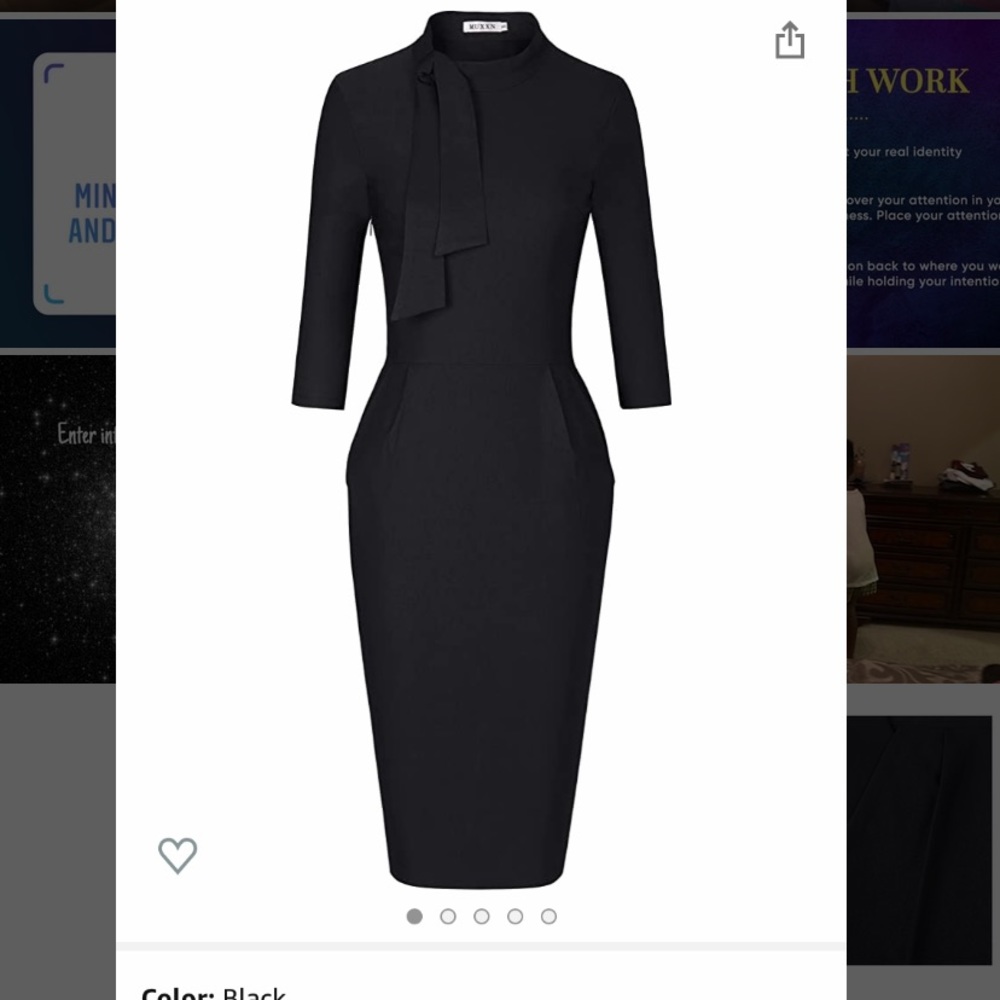 Black professional dress with neck tie